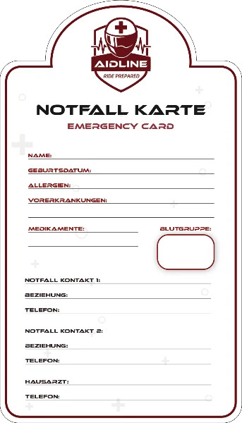 Notfallkarte Vorderseite
